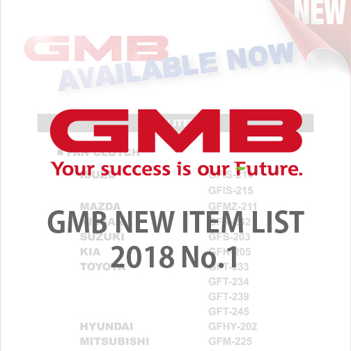 GMB NEW ITEM LIST 2018 No.1