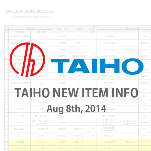 TAIHO NEW ITEM INFO